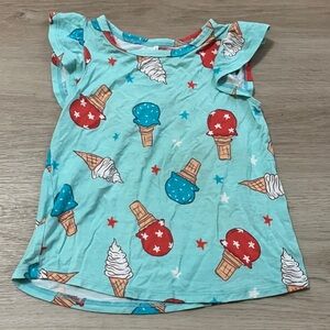 Posh Peanut Ice Cream Cone Kids Tee - Blue and Red